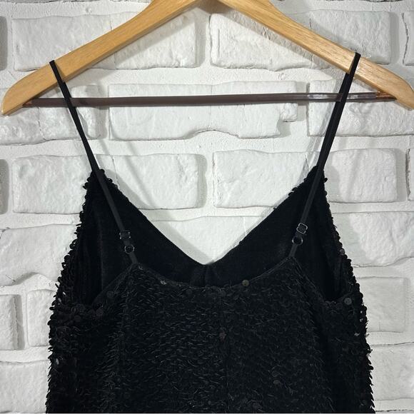 DO + BE Velvet Sequin Matte Black Dress Size Small - Picture 5 of 9
